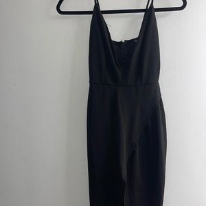 Simple black dress with slit
